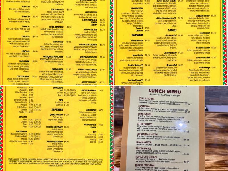 Si Señor 2 Menu