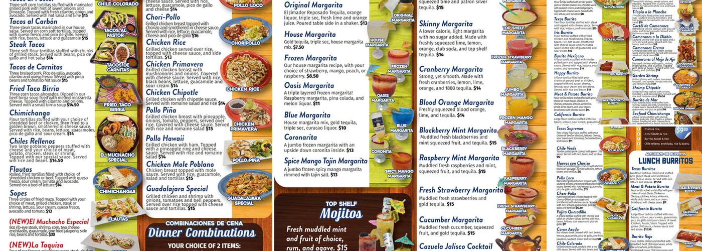 El Muchacho Alegre Menu