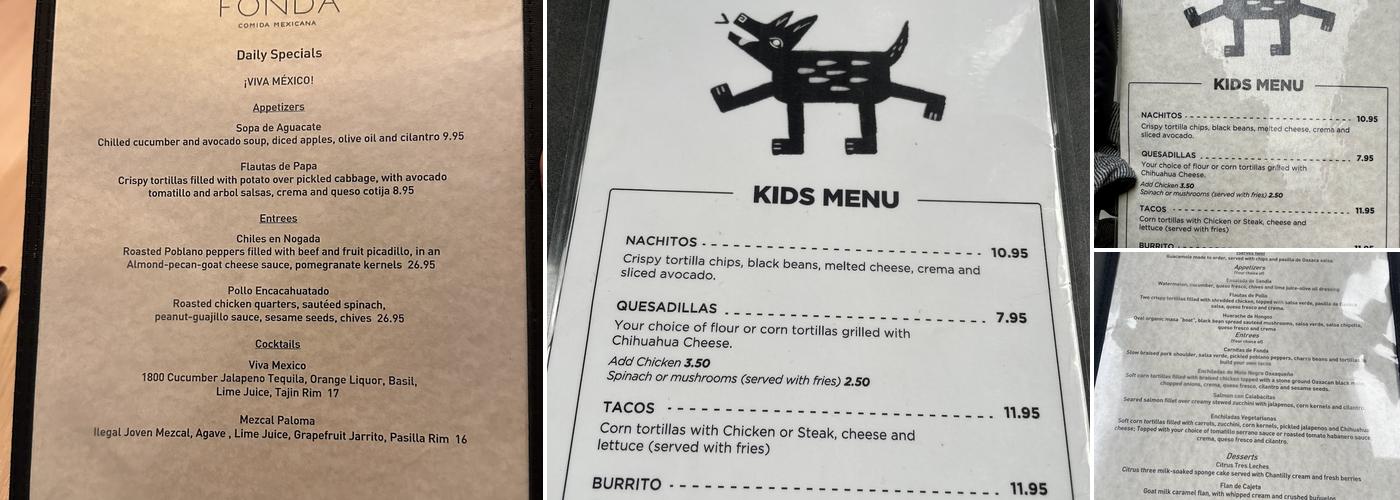 Fonda Menu