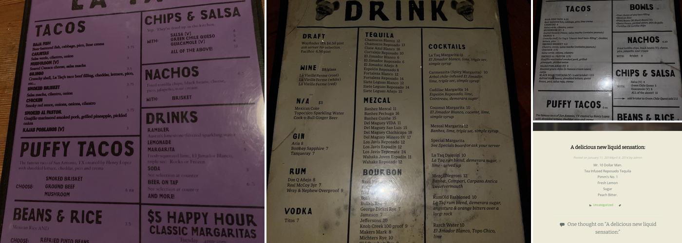 Lone Star Burger Bar Menu