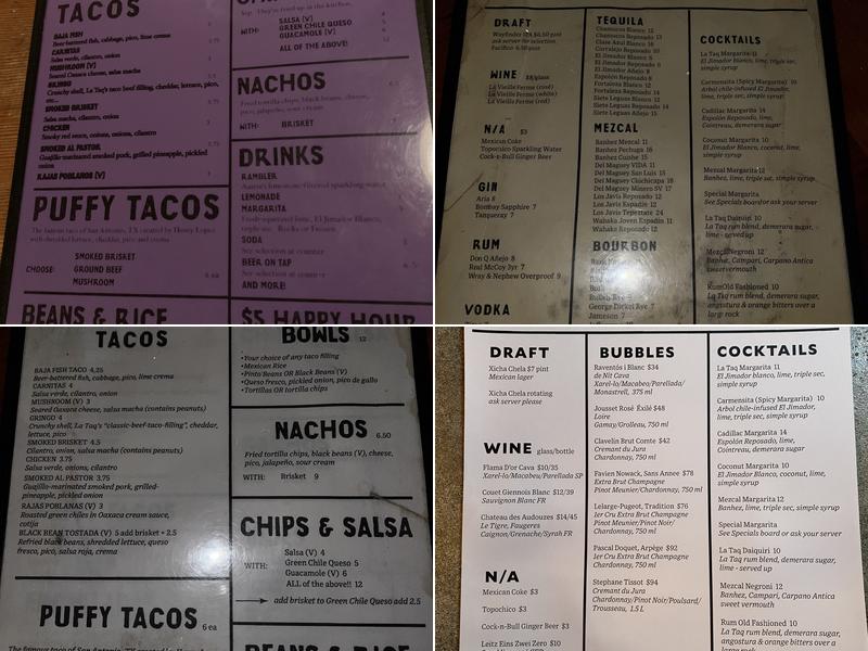Lone Star Burger Bar Menu