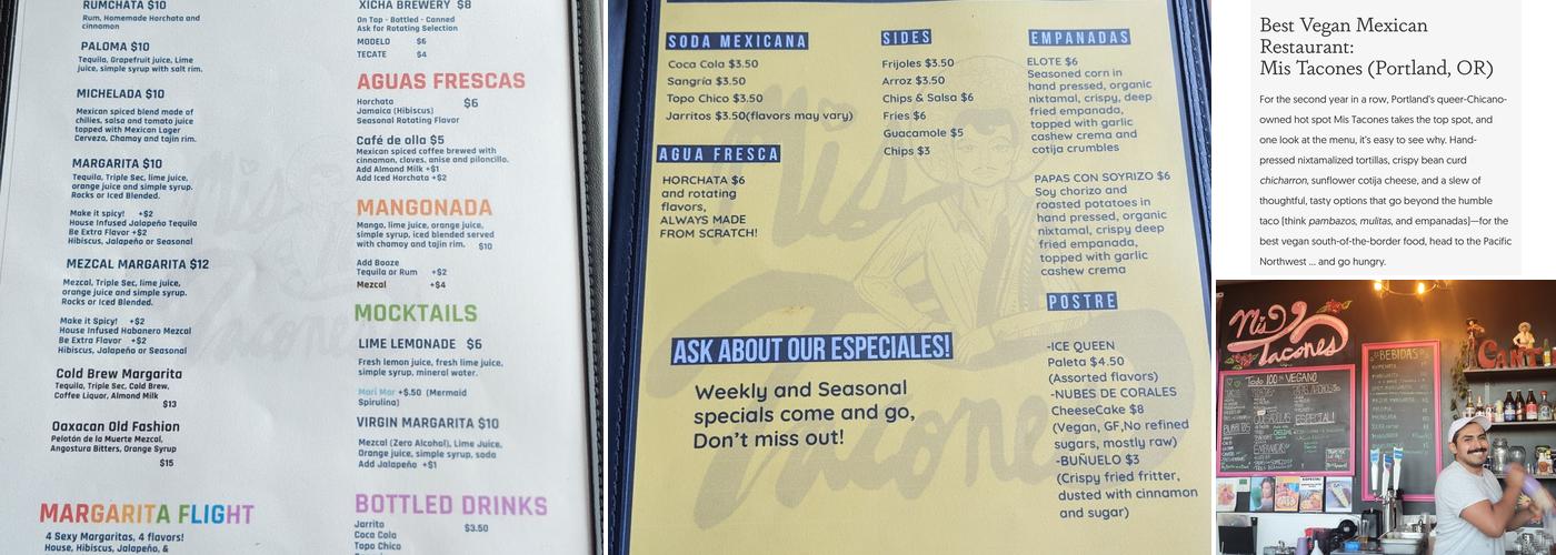 Mis Tacones Menu