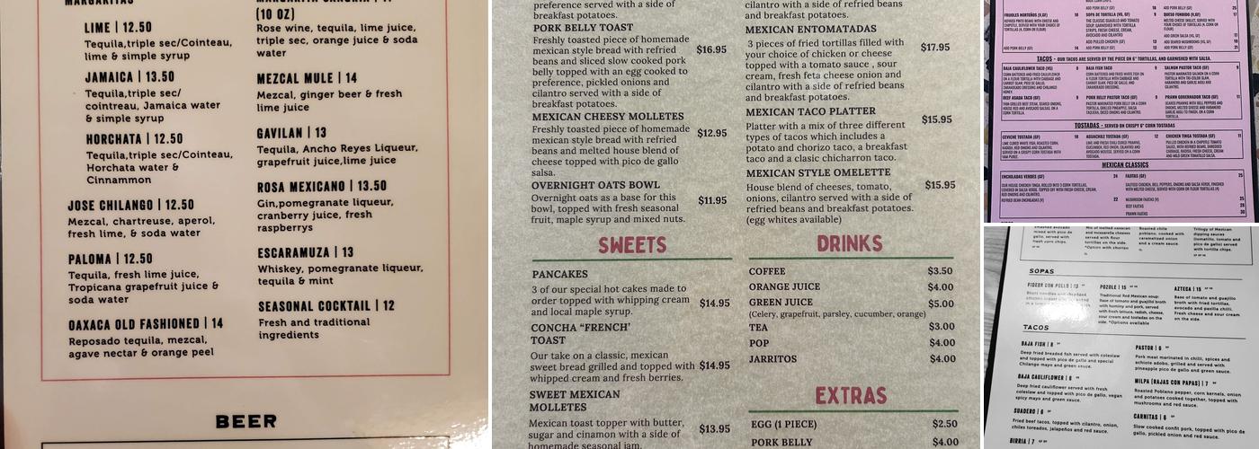 Chilango Mexican Menu