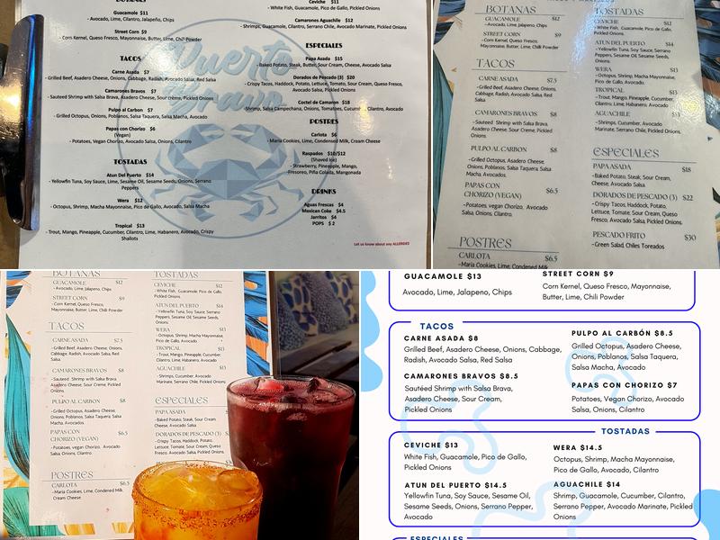 Puerto Bravo Menu