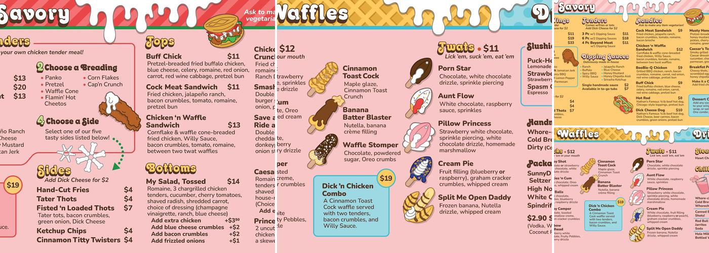 Willies Waffles n' Chicken Menu