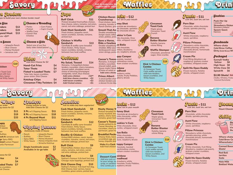Willies Waffles n' Chicken Menu