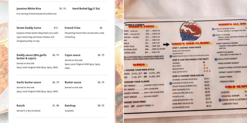 The Boil Daddy - Culver City Menu