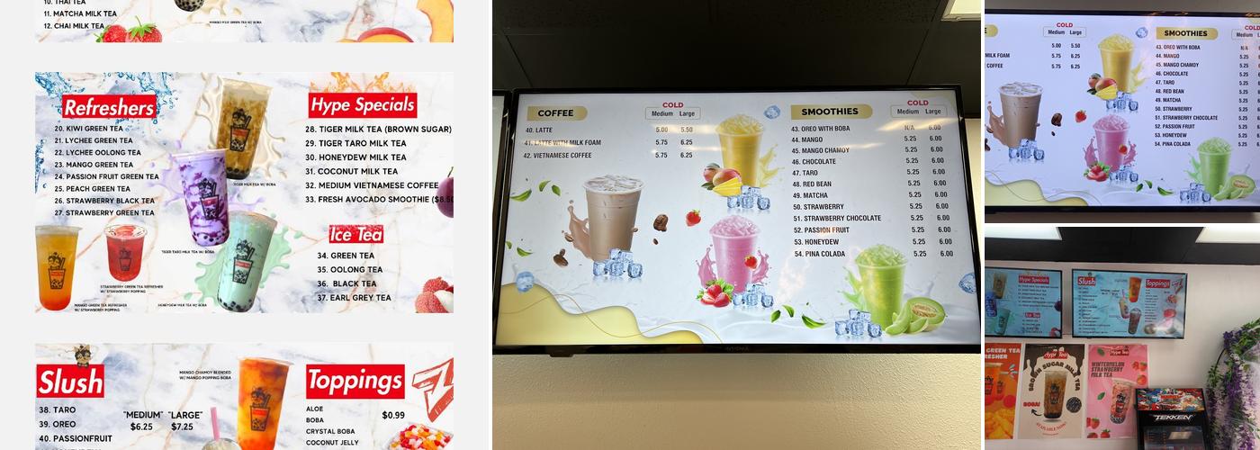 Hype Tea Boba & Sandwiches Menu
