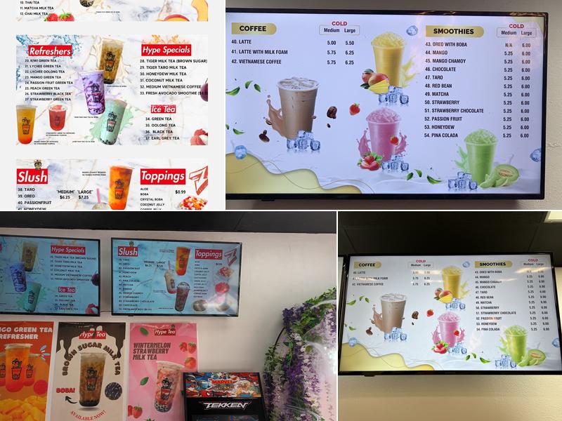 Hype Tea Boba & Sandwiches Menu