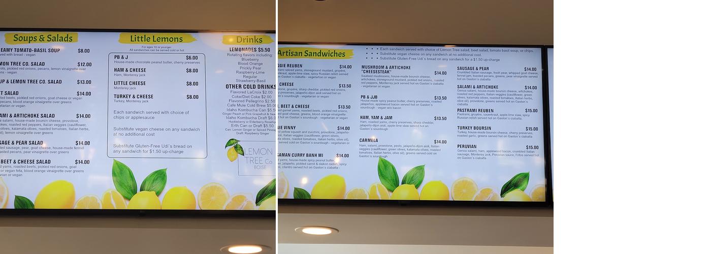 Lemon Tree Co. - Harris Ranch Menu