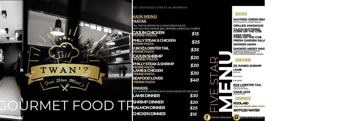 Twann's Five Star Meals Menu