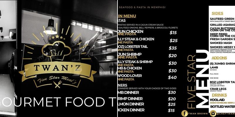 Twann's Five Star Meals Menu