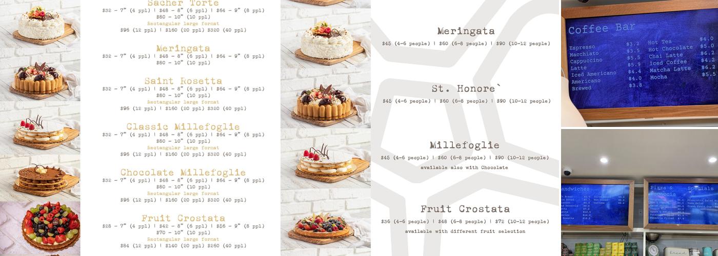Rosetta Bakery Menu