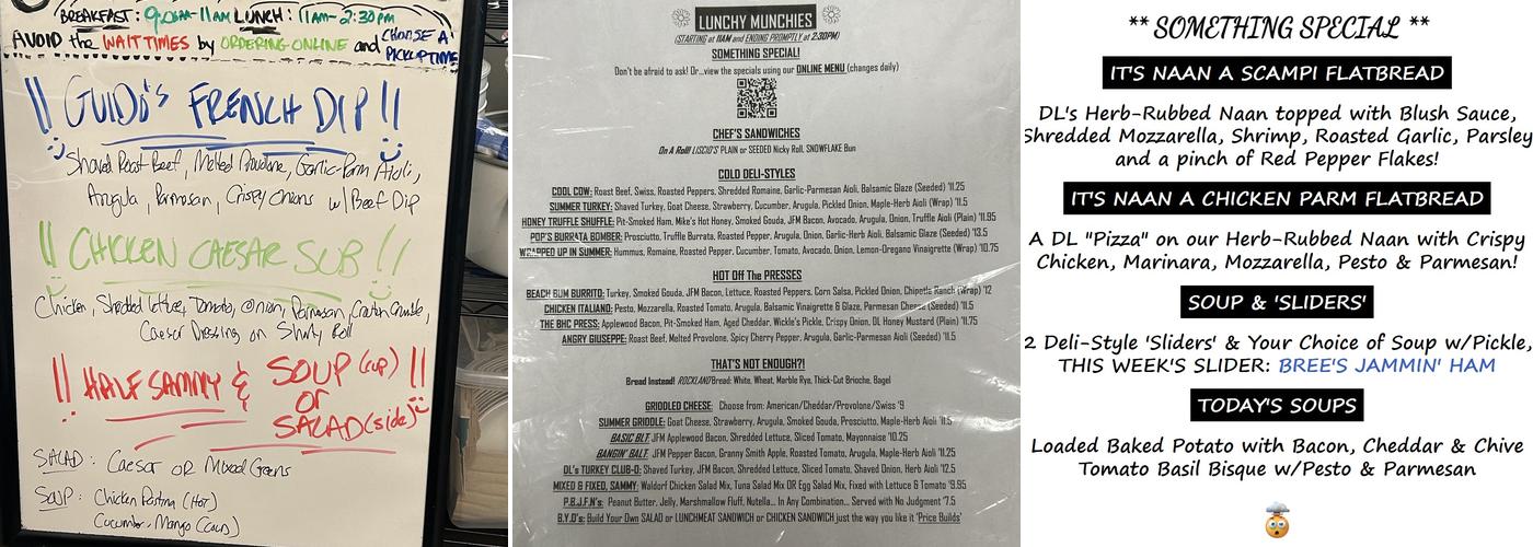 Cafe on the DL, LLC Menu