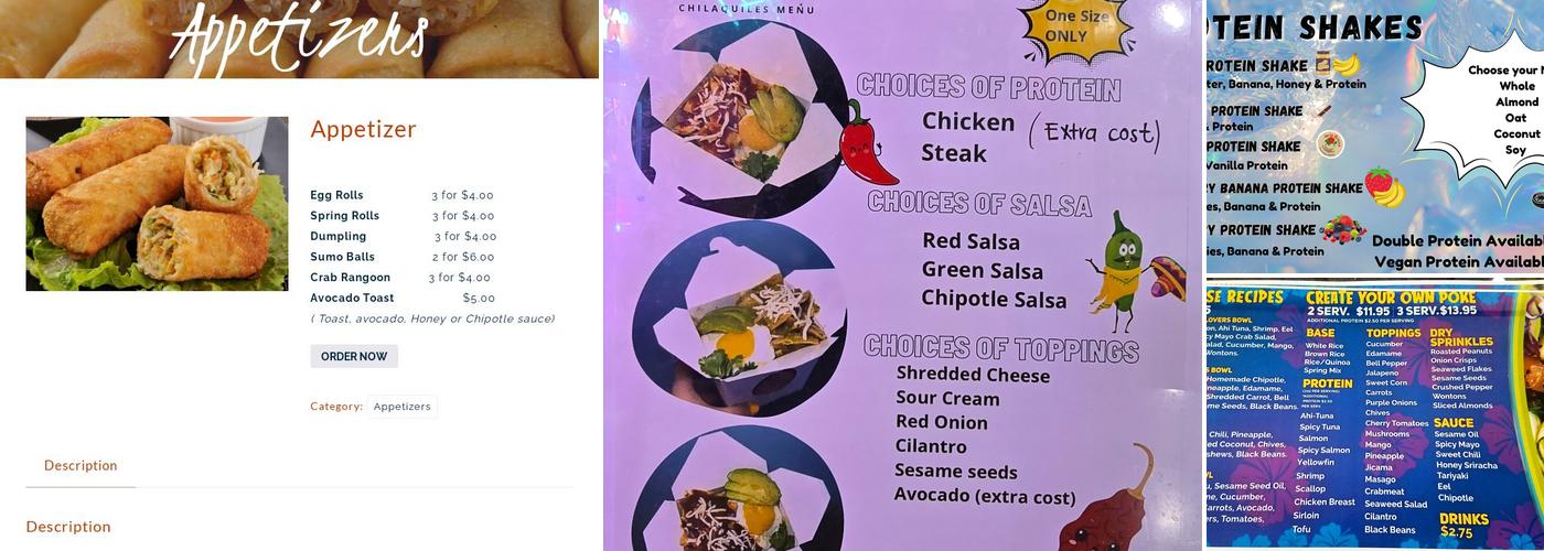 Bowls & Rolls Menu