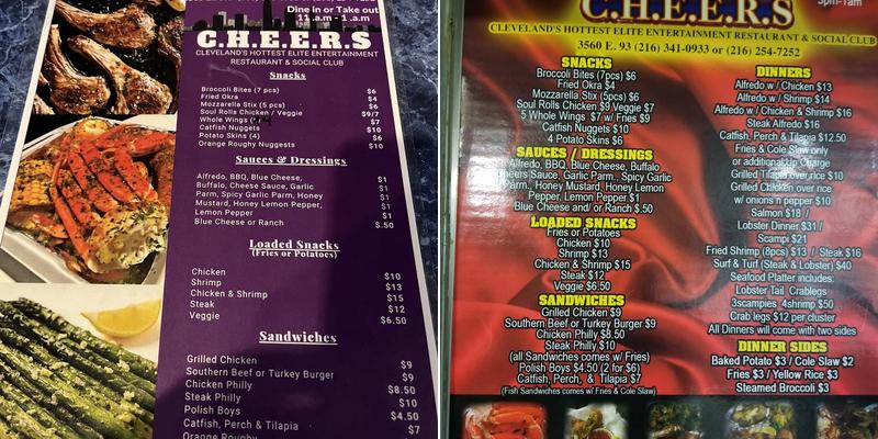 C.H.E.E.R.S. RESTUARANT & LOUNGE Menu