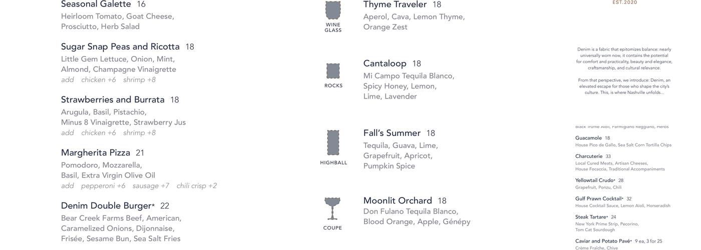 Denim Menu