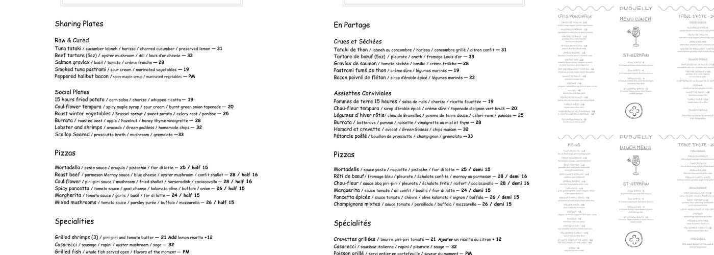 Pubjelly Menu