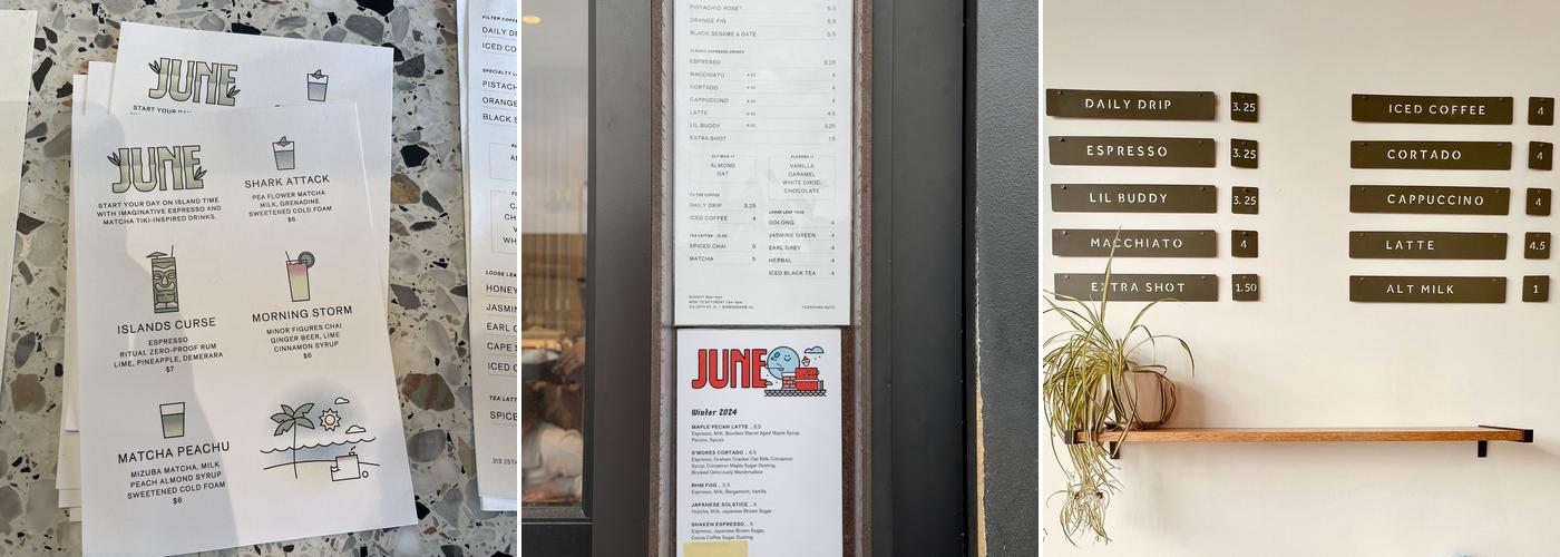 June Coffee Menu