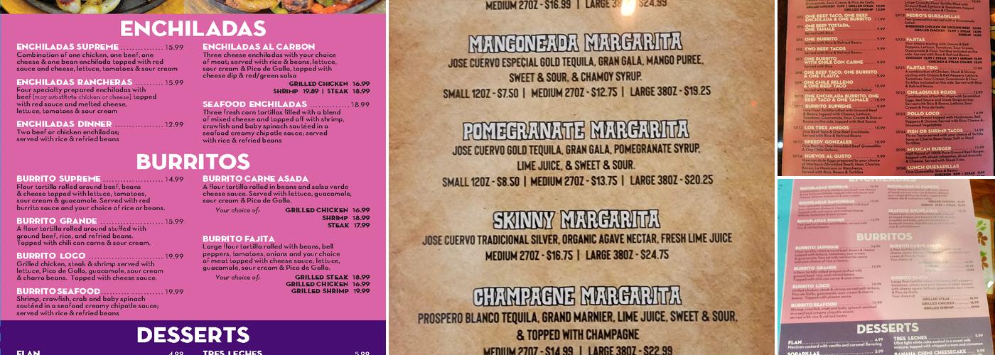 Pedro's Taco and Tequila Bar Menu