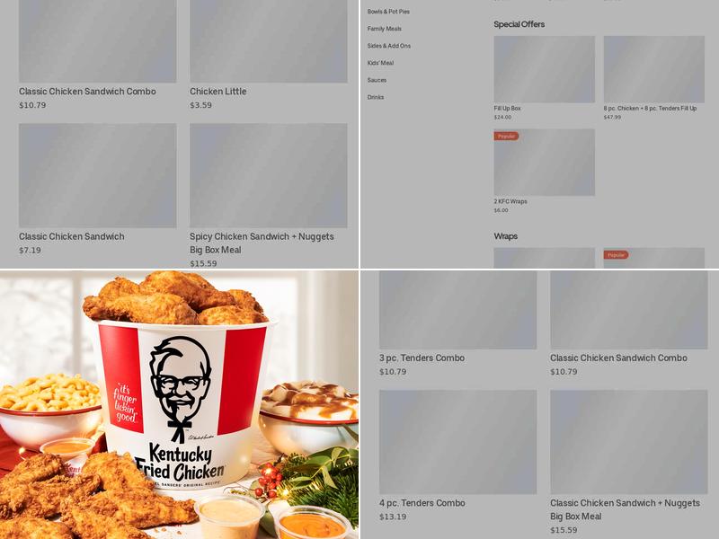 KFC Menu