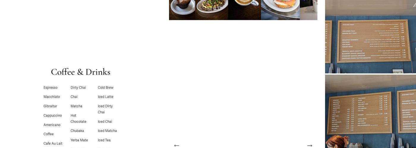 Lighthouse Coffee Menu