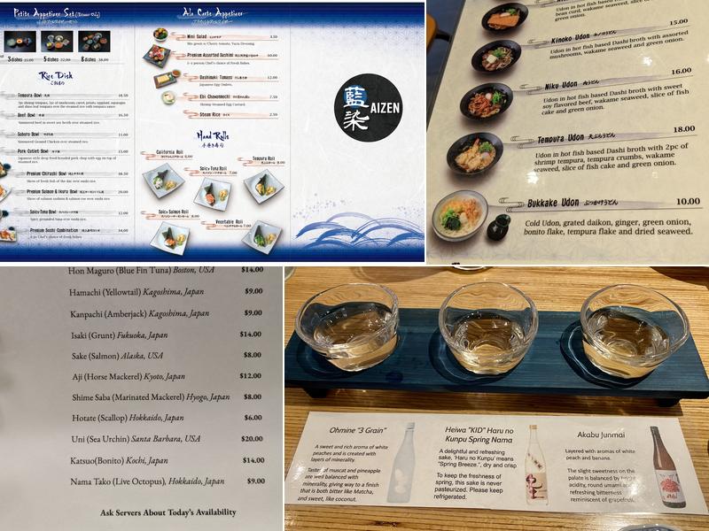 Aizen (in Bizen Restaurant) Menu