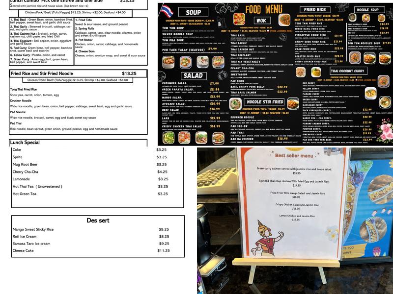 Tong Thai Bistro Menu