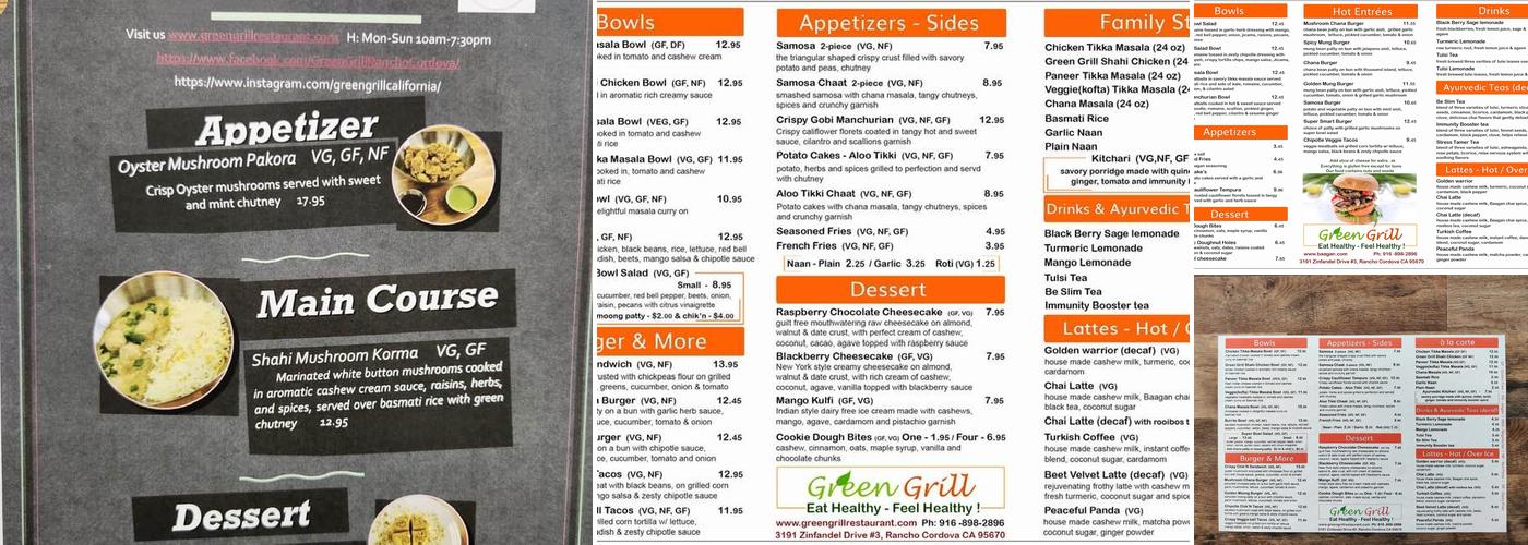Green Grill Menu