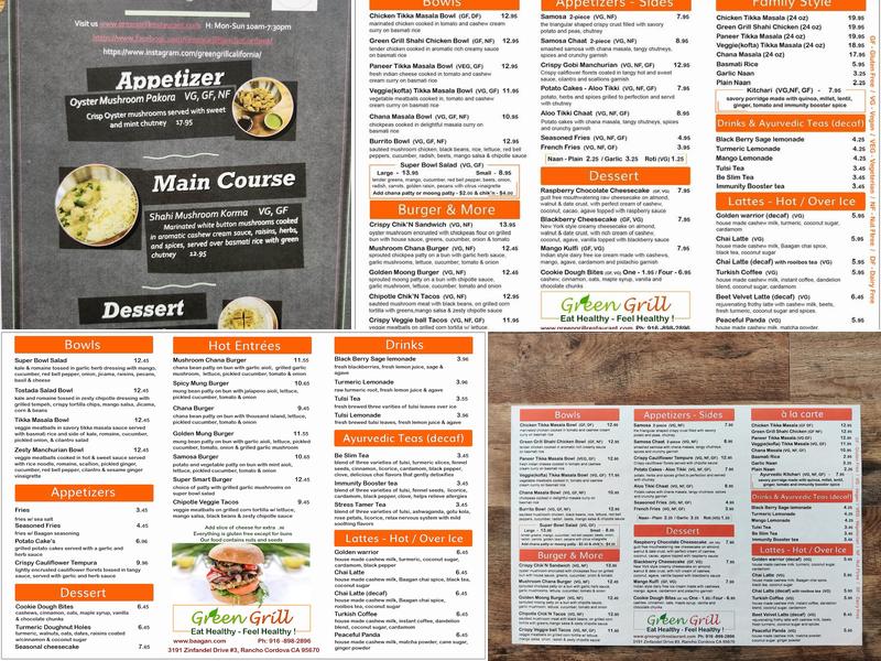 Green Grill Menu