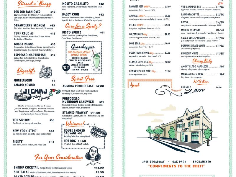 The Butterscotch Den Menu