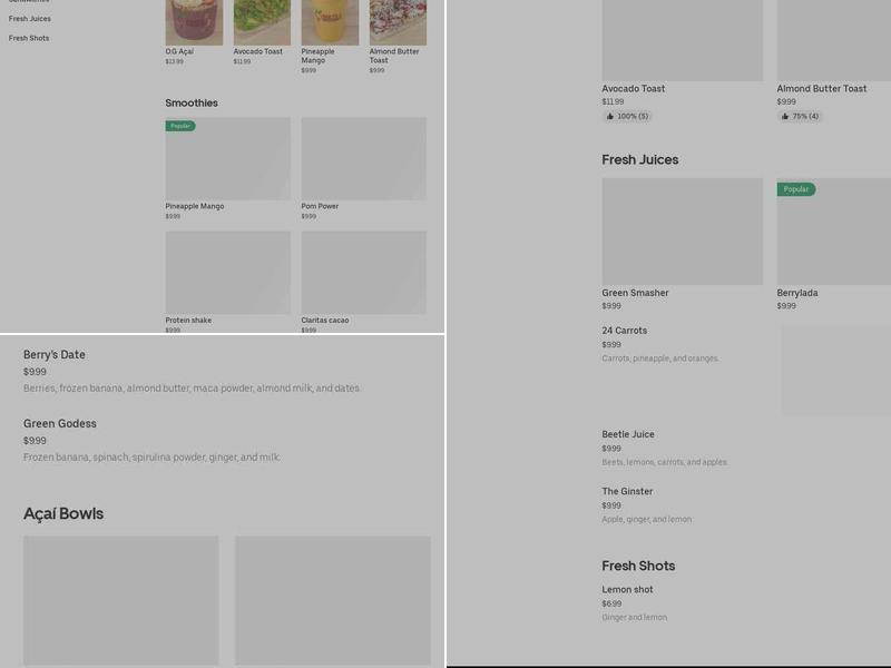 Beets & berries Menu