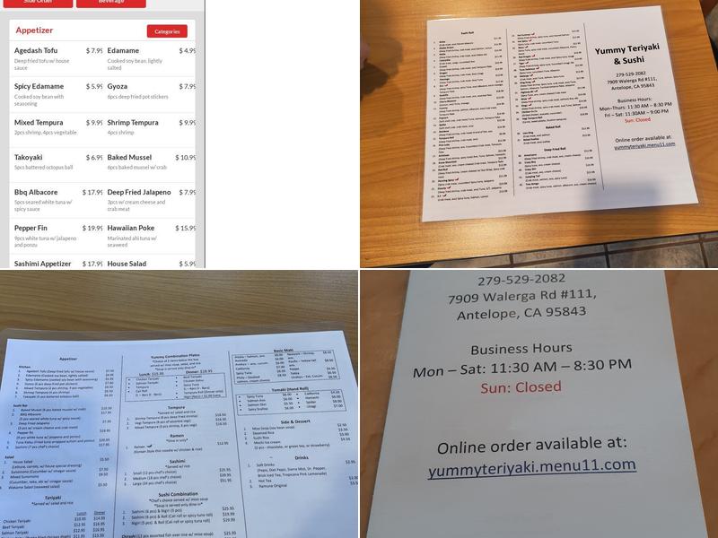 Yummy Teriyaki & Sushi Menu