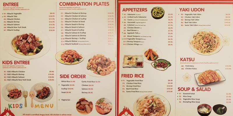 Sumo Grill Menu