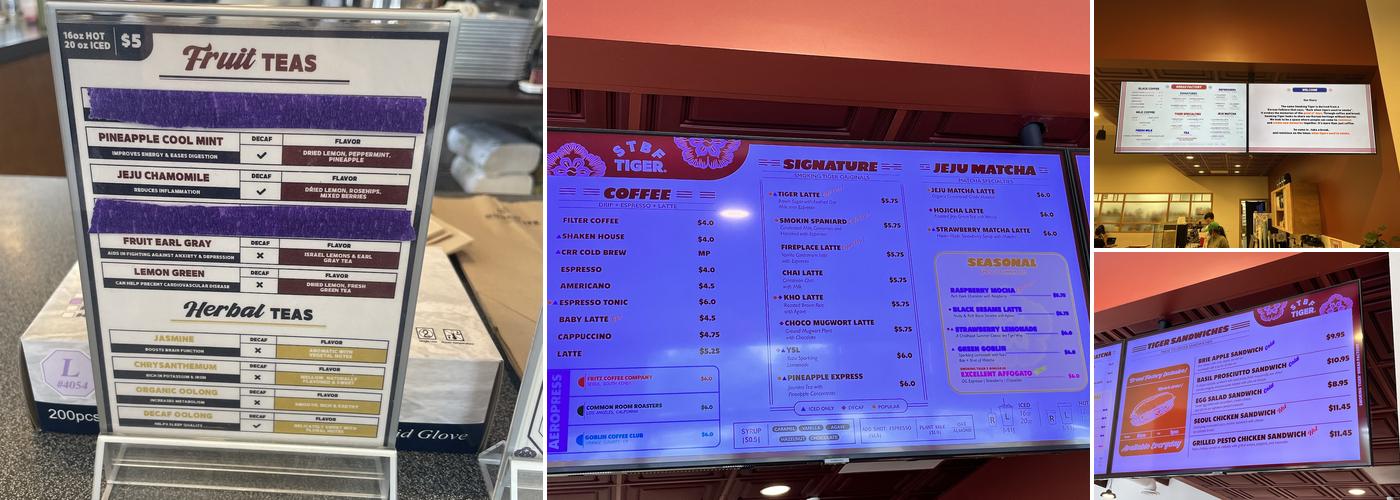 Smoking Tiger Bread Factory Menu