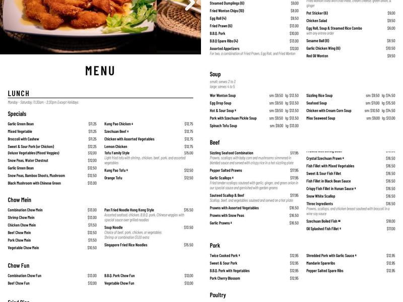 Four Streams Kitchen Menu