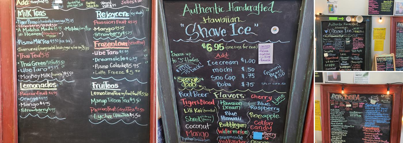 PCH Shave Ice & Boba Menu