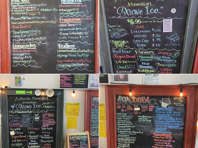 PCH Shave Ice & Boba Menu