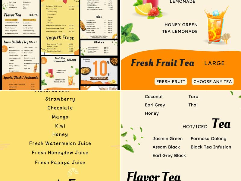 Tapioca Express Menu