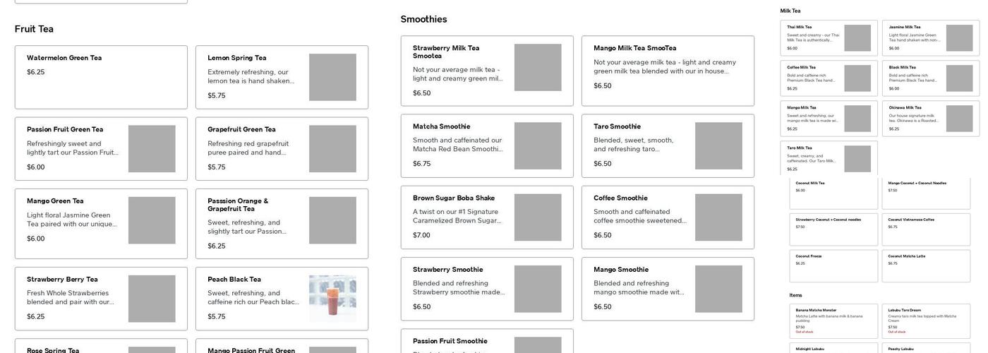 RareTea Vacaville Menu