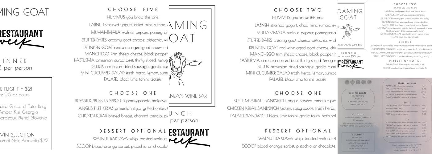 Roaming Goat Menu