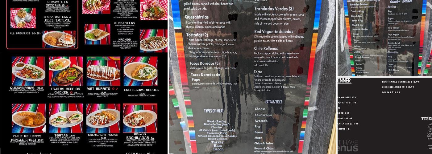 Que Chulada Menu