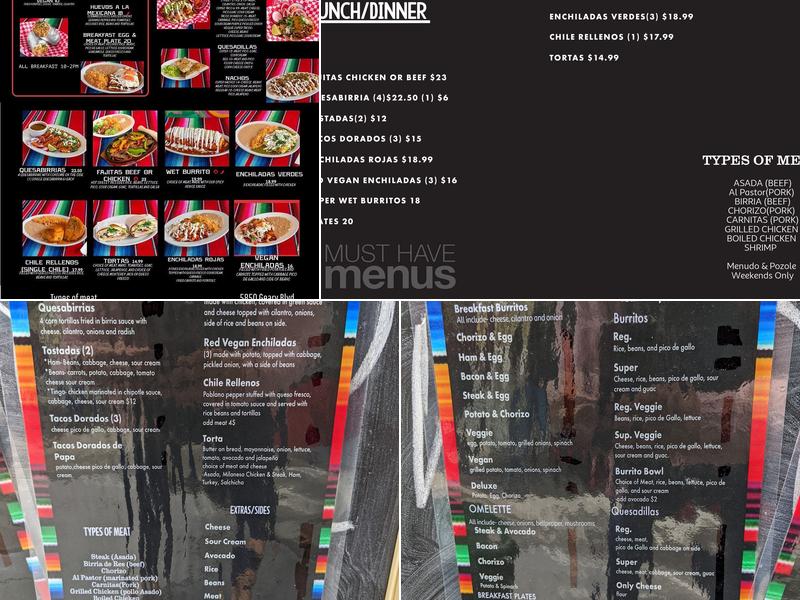 Que Chulada Menu