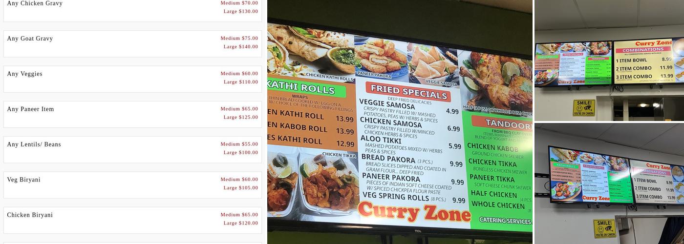 Curry Zone Menu