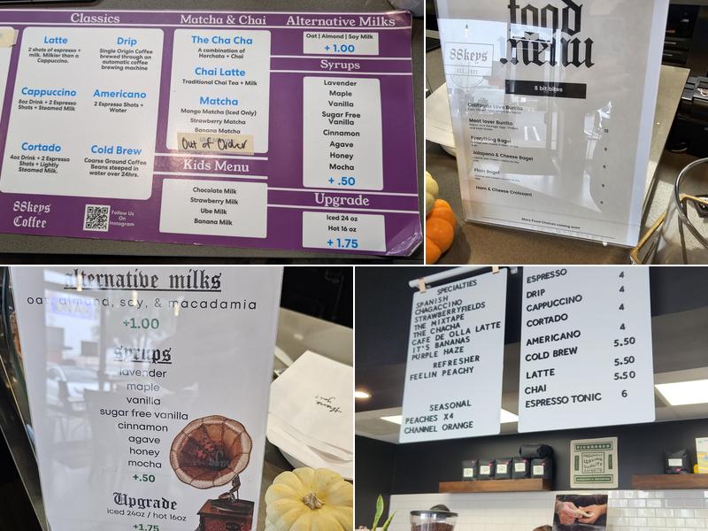 88Keys Coffee Menu