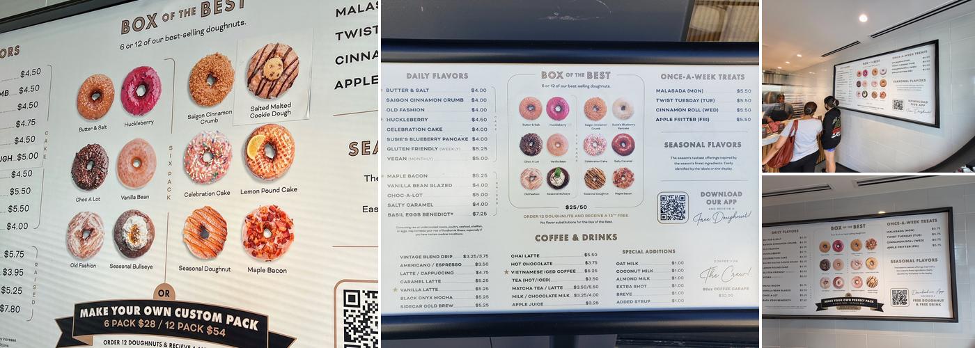 Sidecar Doughnuts & Coffee Menu