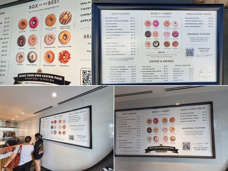 Sidecar Doughnuts & Coffee Menu