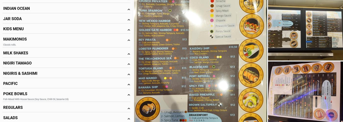 Kaizoku Sushi Menu