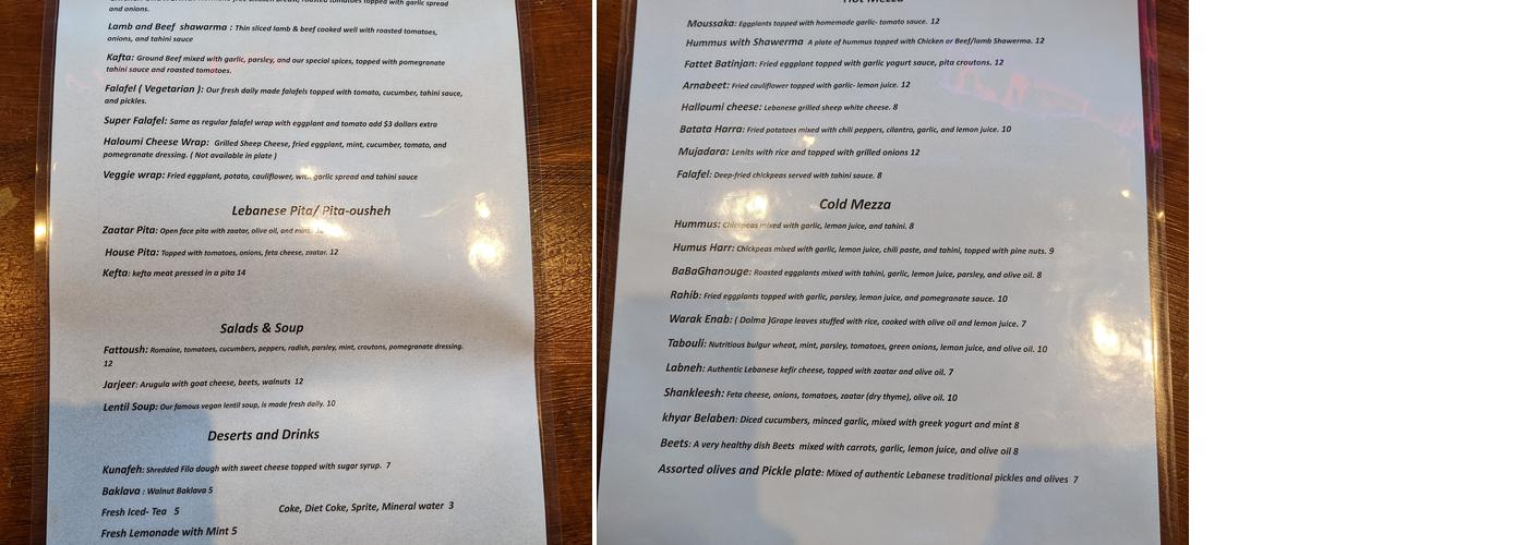 Mezze and Mooore Menu