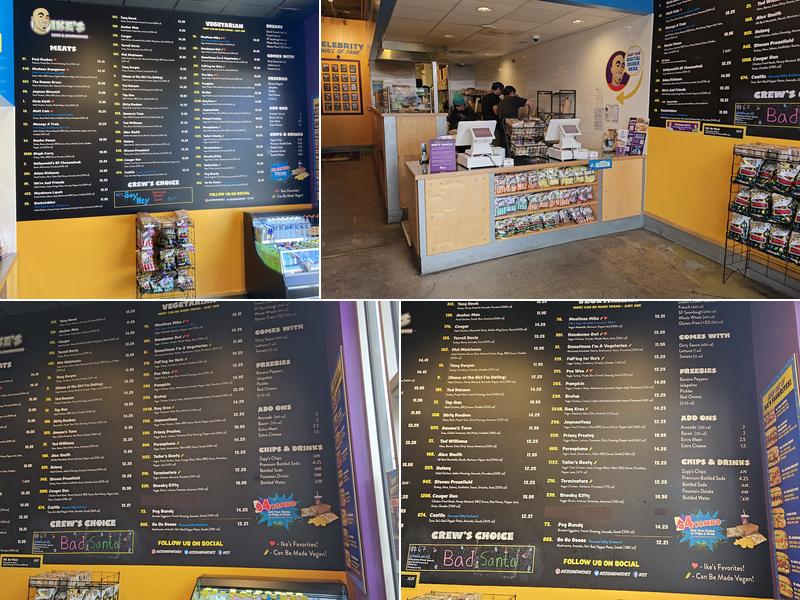 Ike's Love & Sandwiches Menu